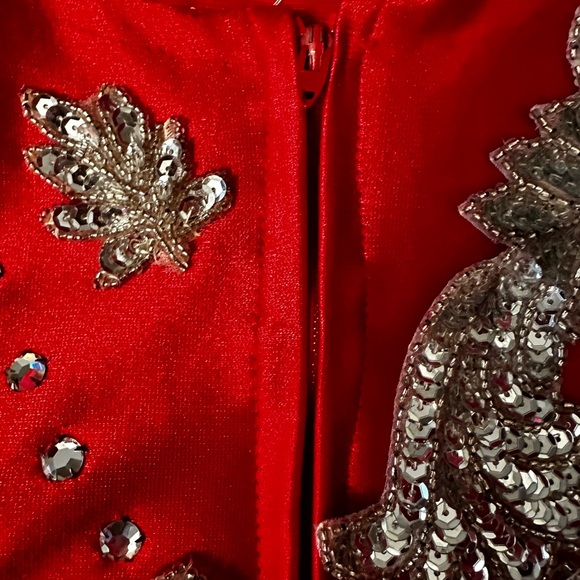 Vintage Ruby Sequin Majorette, Rhythmic gymnastics, figure skating bodysuit - Picture 9 of 14